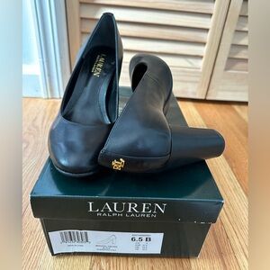 Lauren Ralph Lauren Classic Black Leather Heels